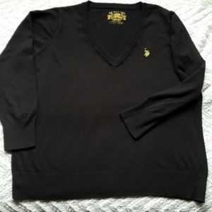 Black V-neck Sweater by Polo